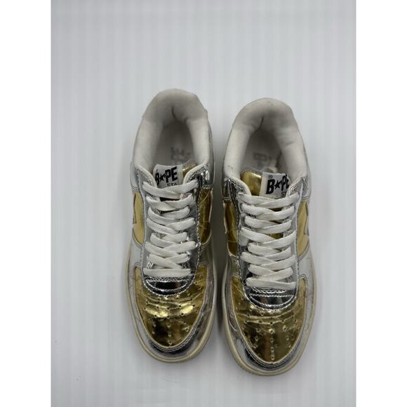 Size 8.5 Bapesta X Nigo Silver And Gold Bape Very Rare main image 12